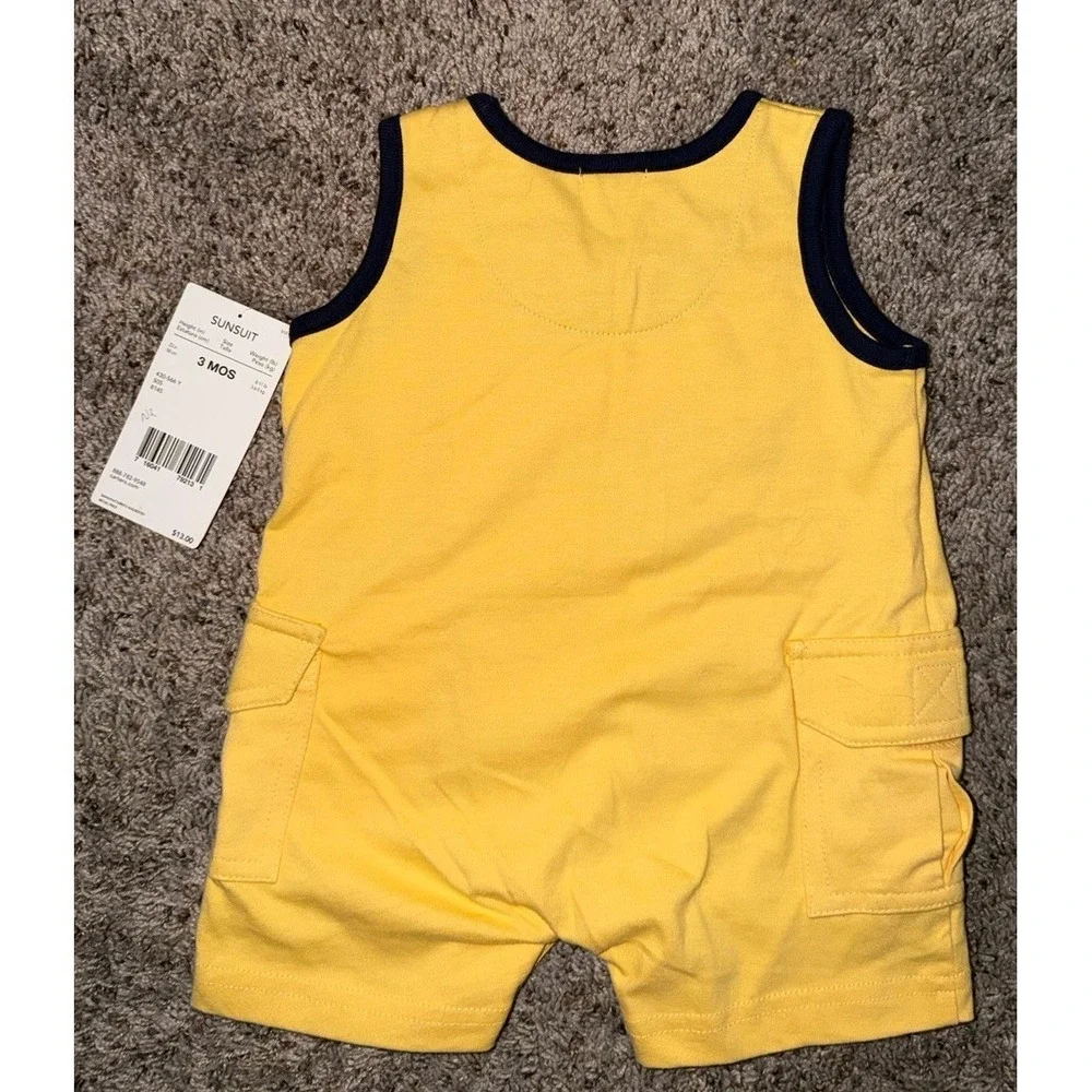 Carter's Y2K‎ Bear Firefighter Yellow Romper/sunsuit Boy New 3 Months